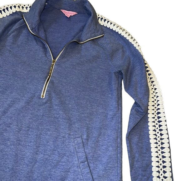 Lilly Pulitzer Popover Lattice Print Sleeve Blue XS - Picture 3 of 5